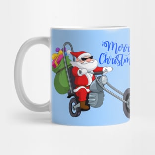 christmas motorcycle santa claus biker Mug